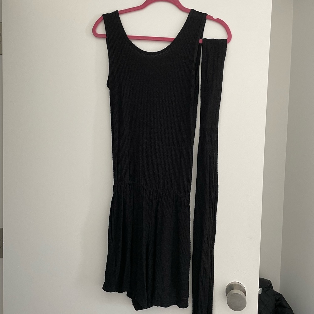 Ahimsa Black Belted Romper w/ Low Back